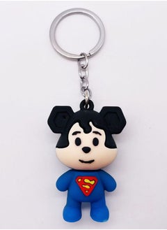 Distinctive cartoon keychain distinctive accessory designed with the character of Mickey Mouse Superman costume suitable for keys and bags