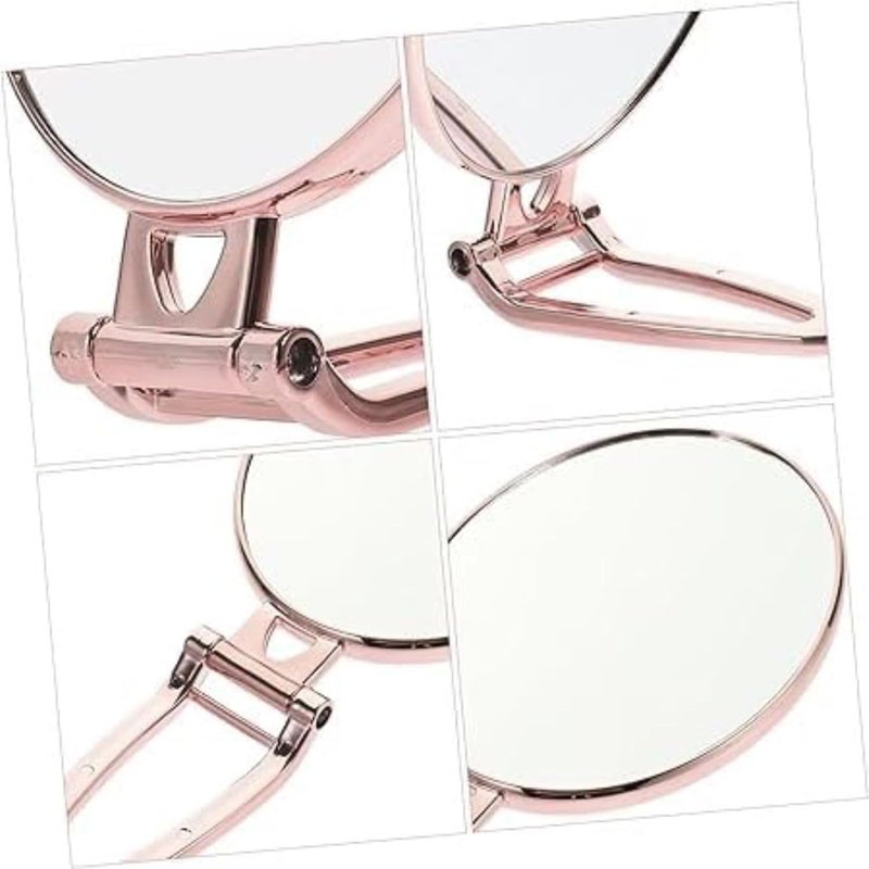 BIRMON BIRMON Handheld Mirror Decorative Portable Handheld with Small Handle Cosmetic Mirror Double Sided Attractive Frame Magnifying Handheld Antique for Travel Multicolor  - Image 4