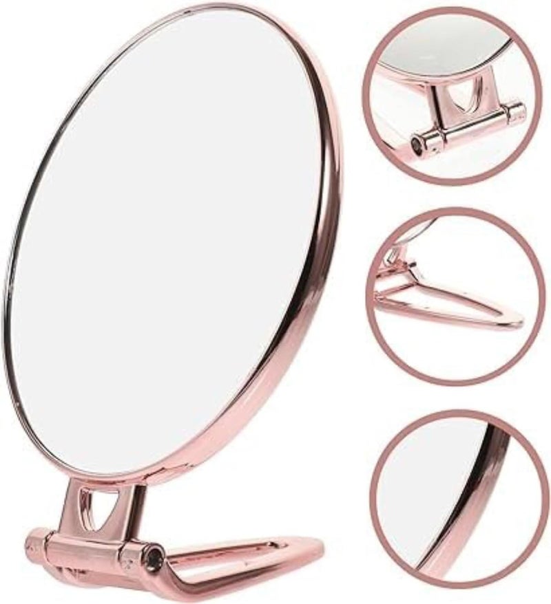 BIRMON BIRMON Handheld Mirror Decorative Portable Handheld with Small Handle Cosmetic Mirror Double Sided Attractive Frame Magnifying Handheld Antique for Travel Multicolor  - Image 3
