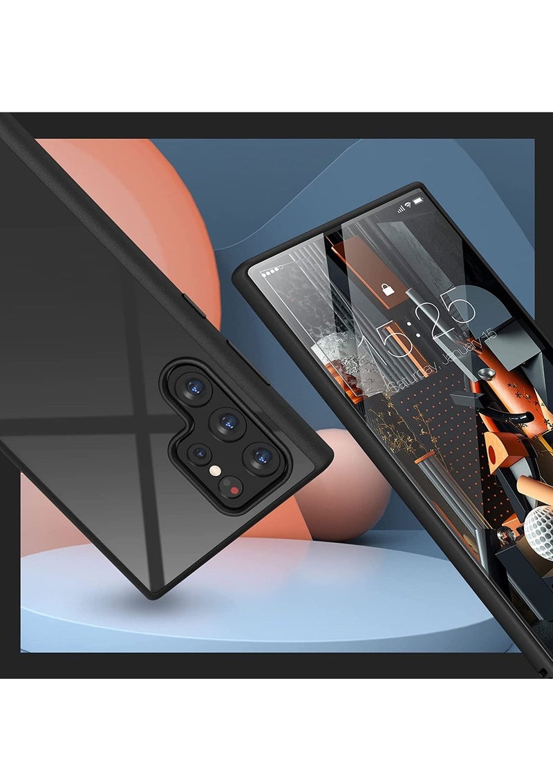 Raxoom Compatible with Samsung Galaxy S22 Ultra Case, Clear Thin Slim Crystal Transparent Shockproof Bumper Cover for Samsung S 22 Ultra 5G (2022) (Black) - Image 4