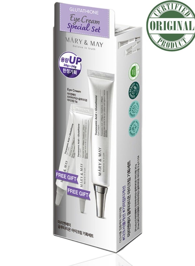 MARY & MAY Mary&May Glutathione Eye Cream Set – Brightening & Anti-Aging - Image 1