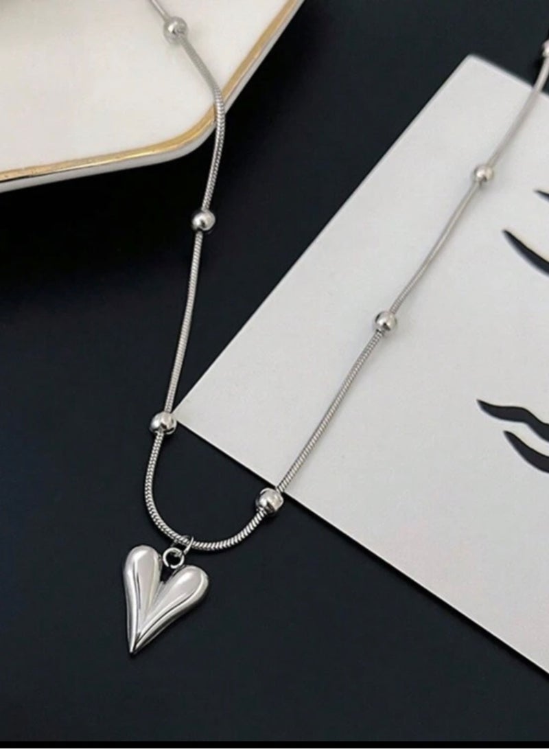 إيكوال سلسال نسائي أنيق مصنوع من الاستانلس ستيل باللون الفضي - Image 2