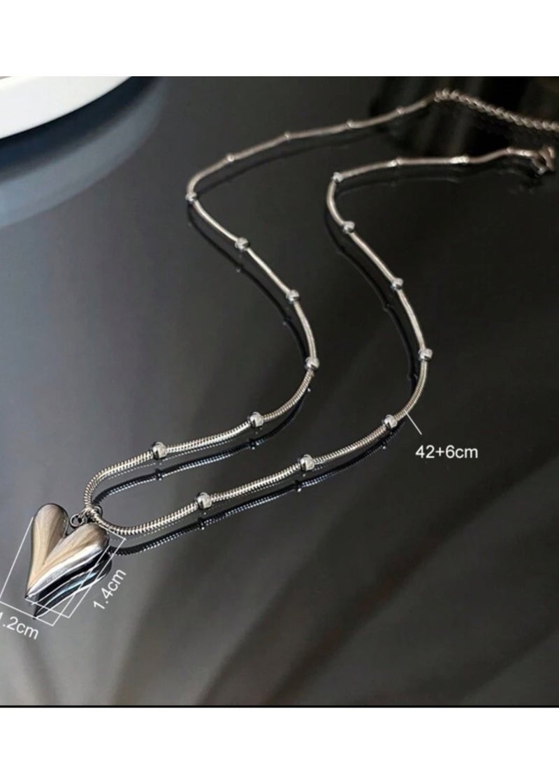 إيكوال سلسال نسائي أنيق مصنوع من الاستانلس ستيل باللون الفضي - Image 3