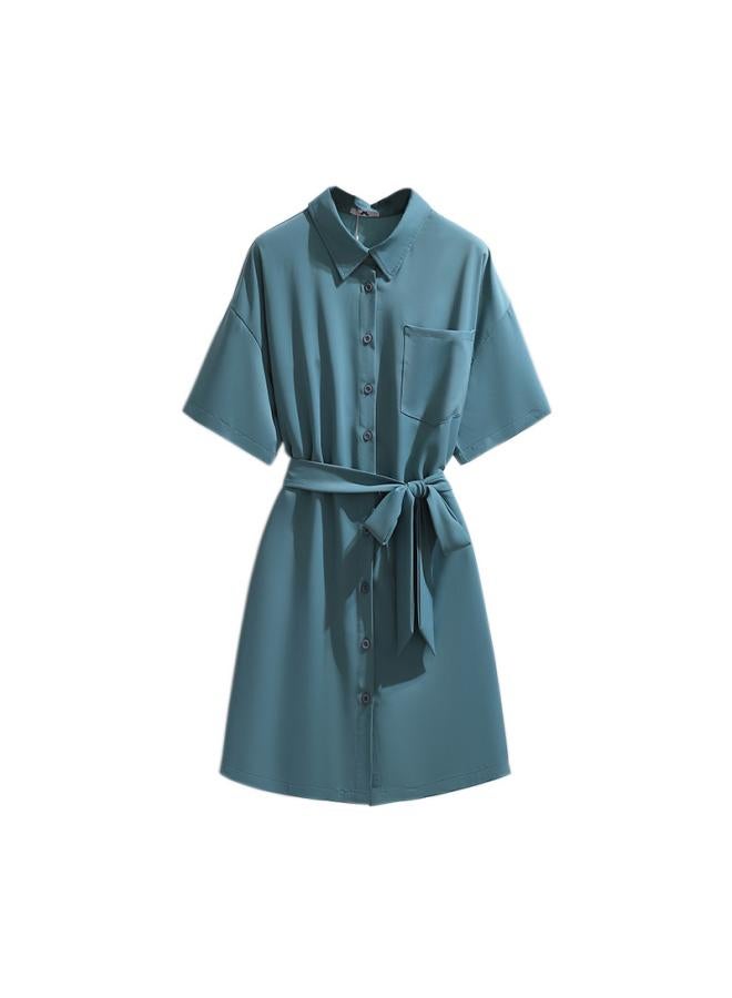 [special ] 65.00 Kg- 60.00 Kg Plus Size Women's Wear Draping Shirt Dress Summer Loose Shirt Dress