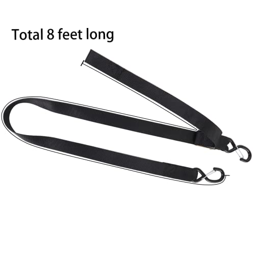 XSTRAP STANDARD Motorcycle Tie Down Straps (2 Pack) 3,000lb Break Strength, 1.5 in X 8FT Heavy-Duty Cambuckle Tie Down Set with S Hook and Soft Loops, Black - Image 3