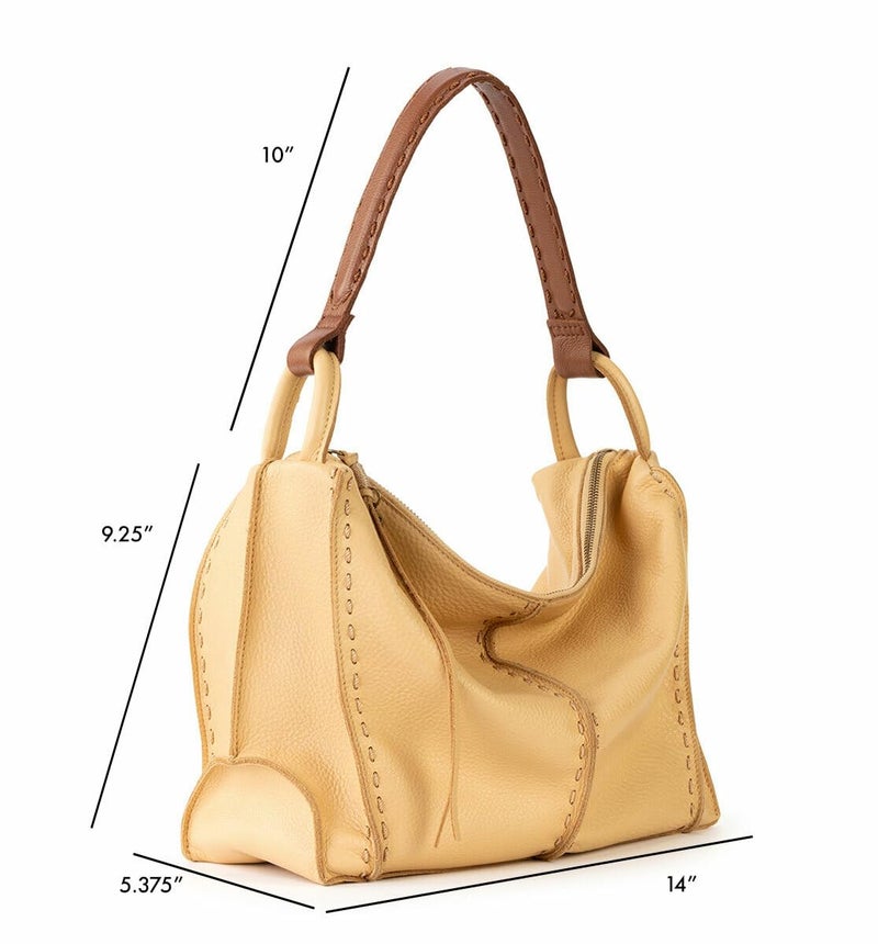 The Sak Los Feliz Hobo in Leather, Lined, Roomy Shoulder Purse, Buttercup - Image 2