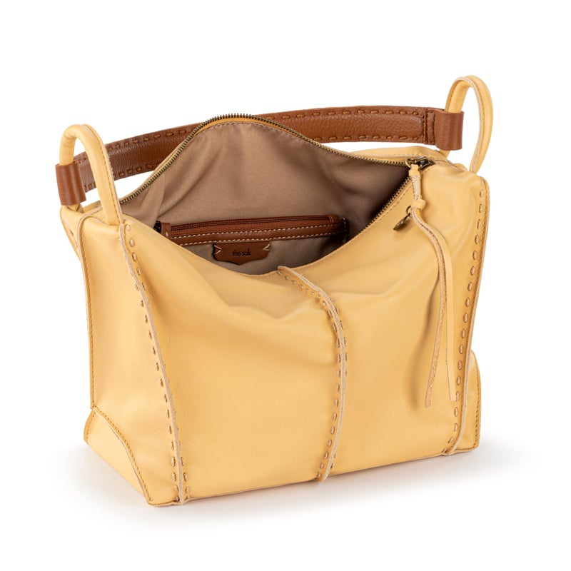 The Sak Los Feliz Hobo in Leather, Lined, Roomy Shoulder Purse, Buttercup - Image 3