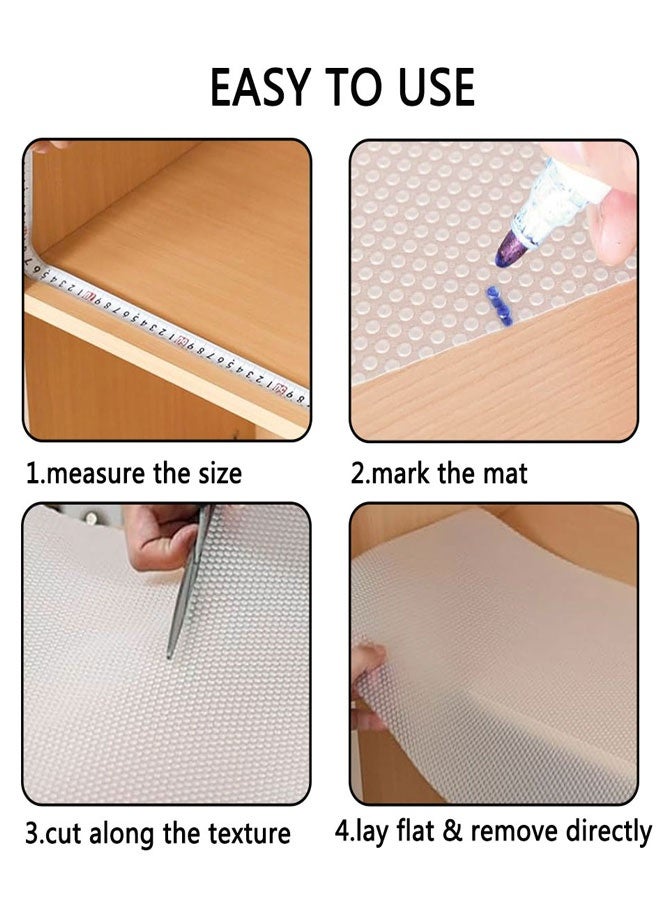 HAWAWA Clear Shelf Liners,Waterproof Kitchen Drawer Mats, Non-Adhesive EVA Cupboard Protector, Cabinet Lining, Easy to Cut Refrigerator Liner(Polka Dot) - Image 5