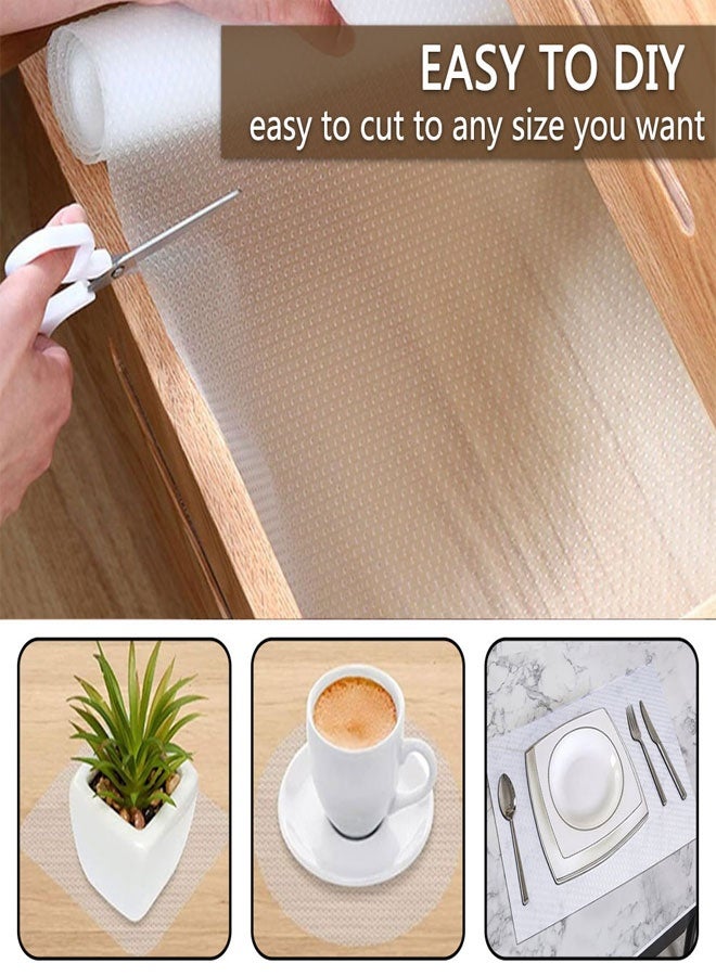 HAWAWA Clear Shelf Liners,Waterproof Kitchen Drawer Mats, Non-Adhesive EVA Cupboard Protector, Cabinet Lining, Easy to Cut Refrigerator Liner(Polka Dot) - Image 4