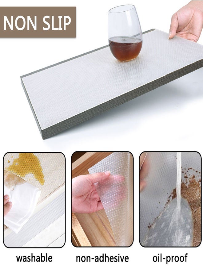 HAWAWA Clear Shelf Liners,Waterproof Kitchen Drawer Mats, Non-Adhesive EVA Cupboard Protector, Cabinet Lining, Easy to Cut Refrigerator Liner(Polka Dot) - Image 3