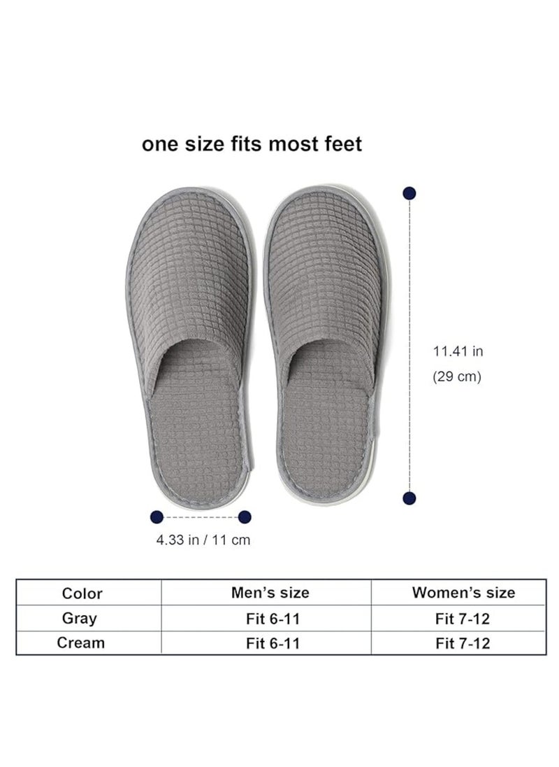 KCDMBUE 5 Pairs Disposable Closed Toe Spa Slippers, Washable Coral Fleece Guest Slippers for Women and Men, Ideal for Home, Hotels, Housewarming, Travel & Indoor Use (Grey)  - Image 3