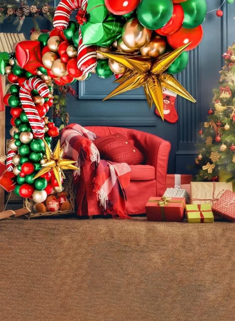 NextWave 109 Pieces Christmas Balloon Garland Arch Kit With Green Gold Red Box Candy Cane Design Balloons Cone Explosion Star Foil Balloons For Christmas Party New Year Party Decorations Diy Balloon - Image 4