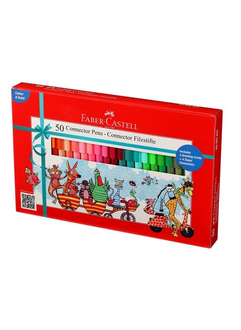 Connector Medium Point Tip Pen Set - Pack Of 50 (Assorted)
