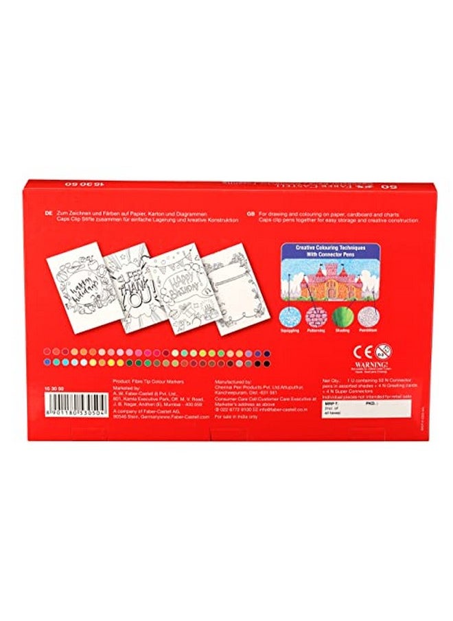 Connector Medium Point Tip Pen Set - Pack Of 50 (Assorted)