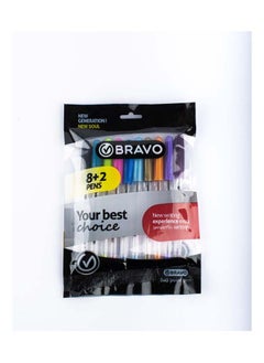 Bravo Bravo Ballpoint Pens Fancy Different Color Pack of 10 pens  - Image 1
