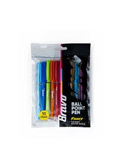 Bravo Bravo Ballpoint Pens Fancy Different Color Pack of 10 pens  - Image 3