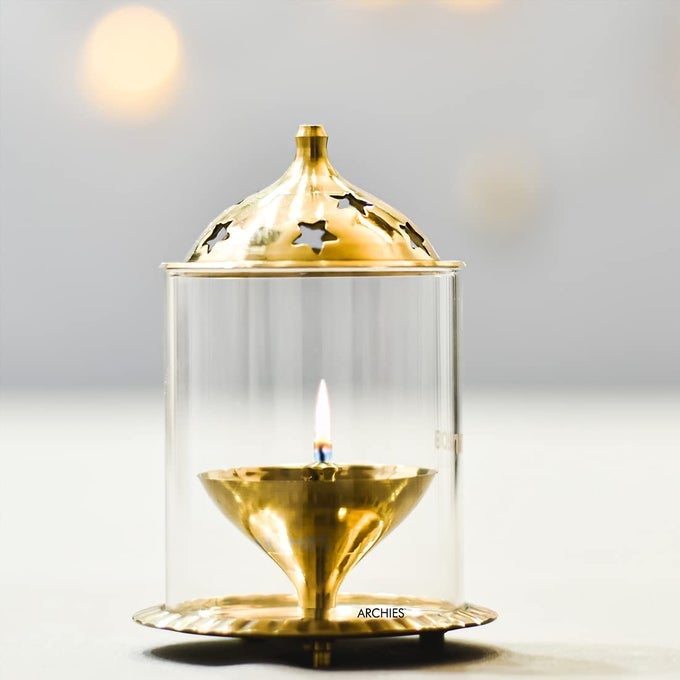 AKHAND DIYA BRASS METAL DIYAS LIGHT LAMP STANDARD SIZE AKDMT03152