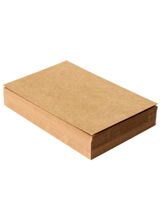 Brown Craft Cardstock 4x6 Blank Cards, 350 Gsm Unruled Index Cards for Invitations, Business, Greeting Cards, DIY Card Making - Pack of 50