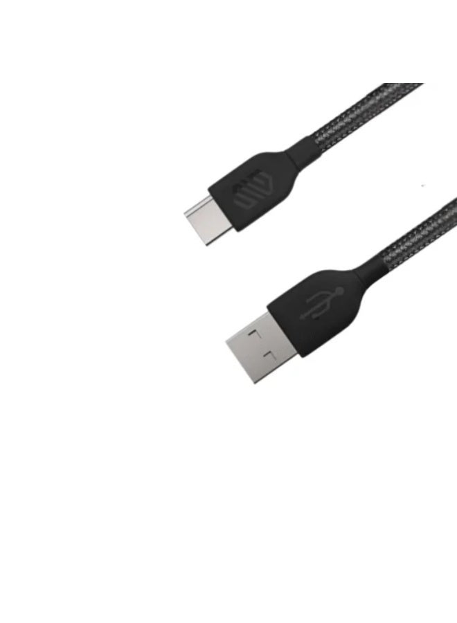 Smart Gate Cable braided USB-A to USB-C Fast Shielded 3m Black - Image 2