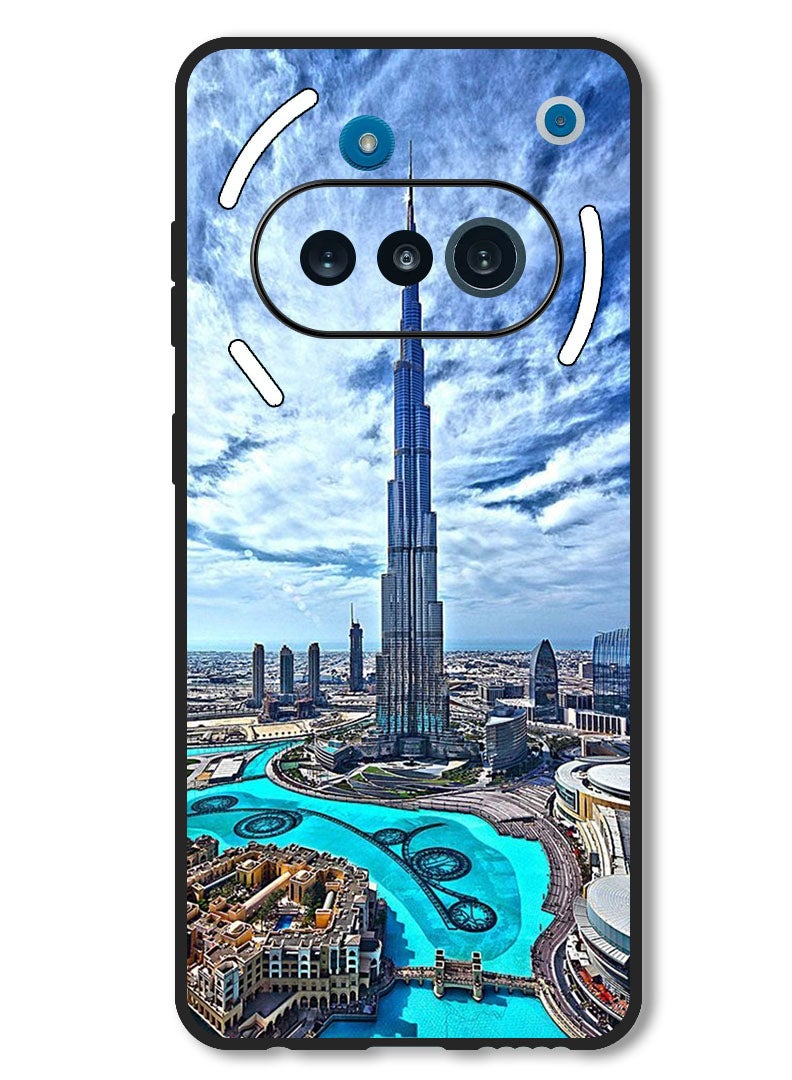 Theodor Case Compatible with Nothing Phone 3a Protection Shockproof Bumper Cover Burj Khalifa in Day - Image 1