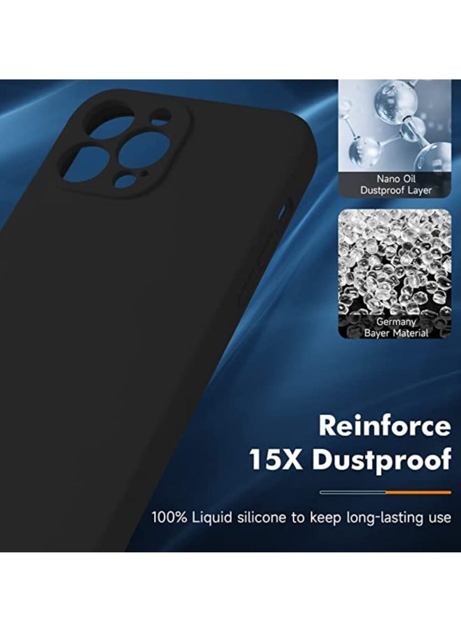 iPhone 13 Pro Max with 2 Pack Tempered Glass Screen Protector Magsafe Case Silicone Phone Case with Microfiber Lining for iPhone 13 Pro Max 6.7 inch 2022,Black - Image 4