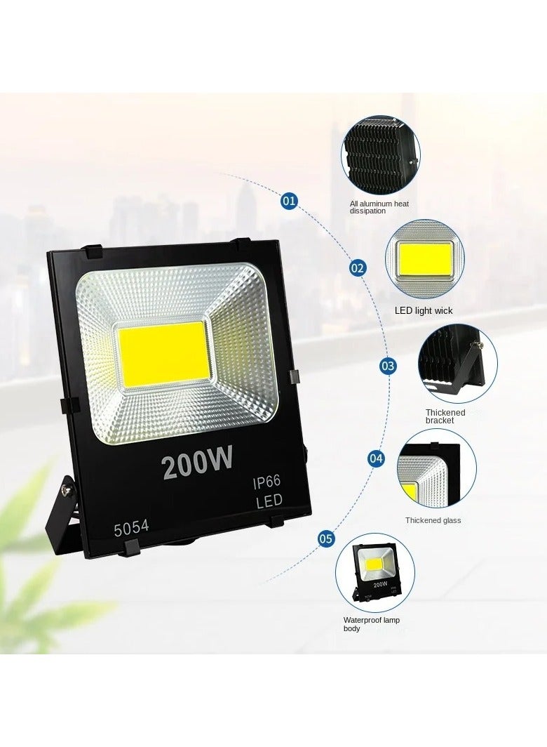 ماركة غير محددة كشاف ضوء شمسي خارجي بقوة 200 واط - مصباح أمان LED مقاوم للماء مع جهاز تحكم عن بعد، لومن عالي، إضاءة من الغسق إلى الفجر للحديقة والجراج والفناء  - Image 2