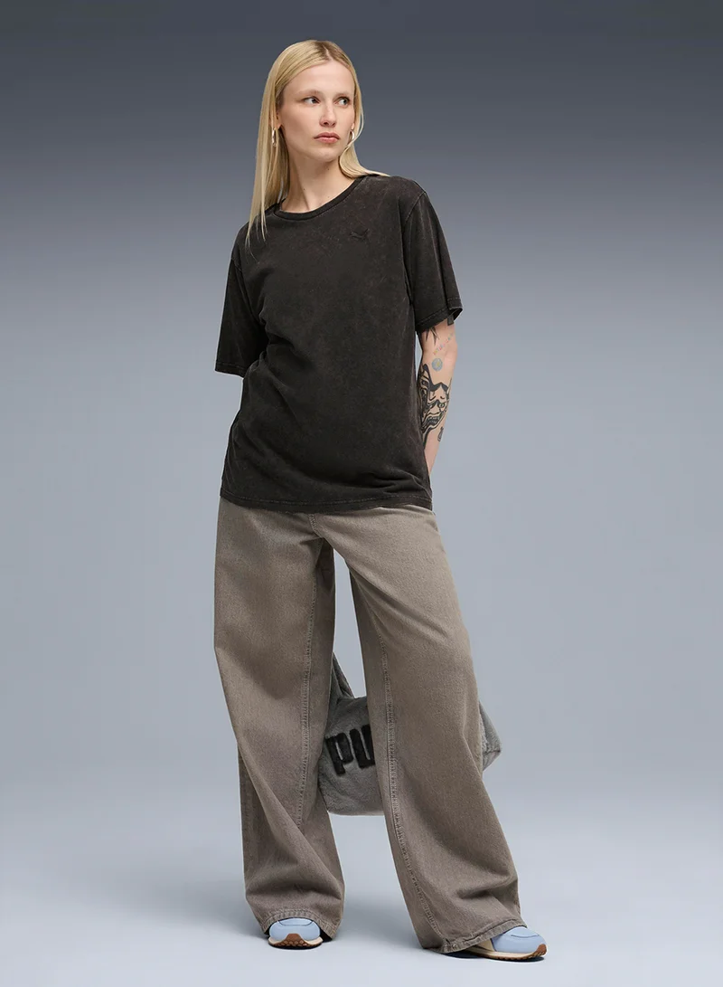 PUMA Women's tee Elevated Essentials Acid Wash