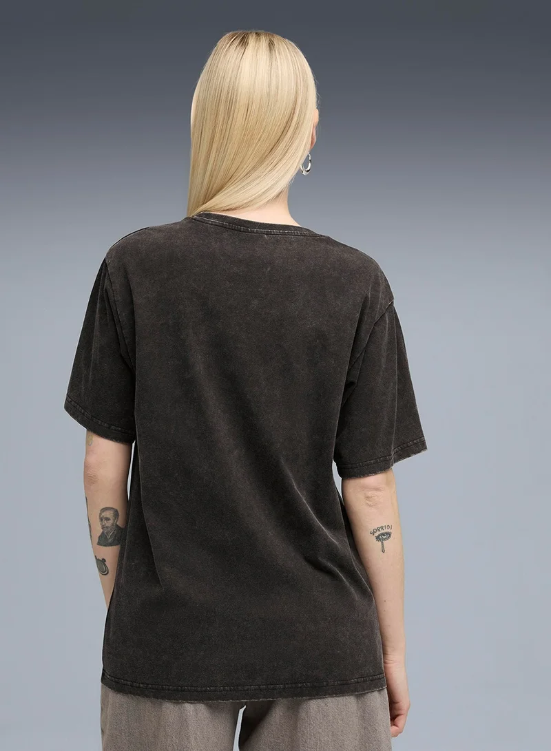 PUMA Women's tee Elevated Essentials Acid Wash