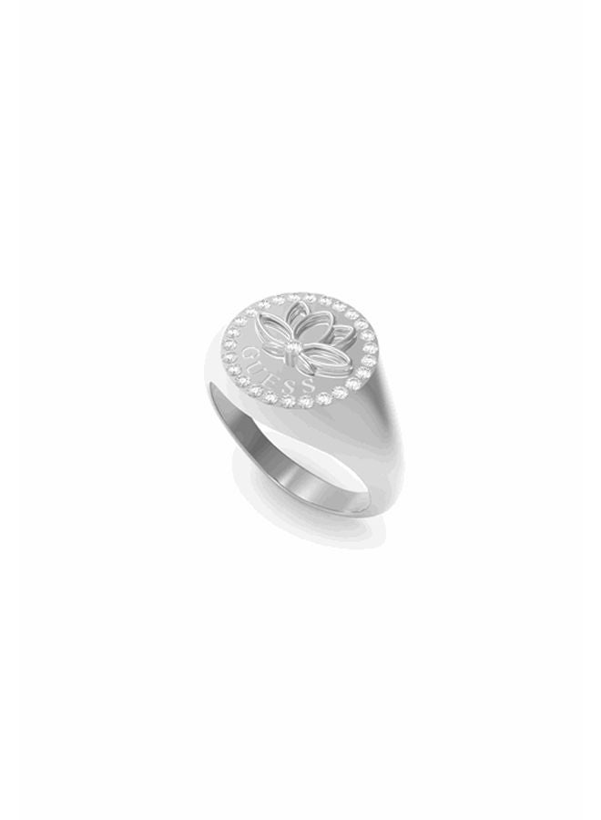 GUESS Lotus Signet Ring 