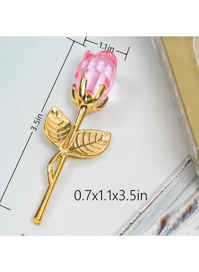 كريستال روز - الحب الأبدي لشريكك، هدية زفاف أو ذكرى سنوية أو عيد ميلاد أو رأس السنة للأم أو الزوجة أو الأخت أو الصديقات أو الجدة (كريستال وردي ذهبي) - Image 2