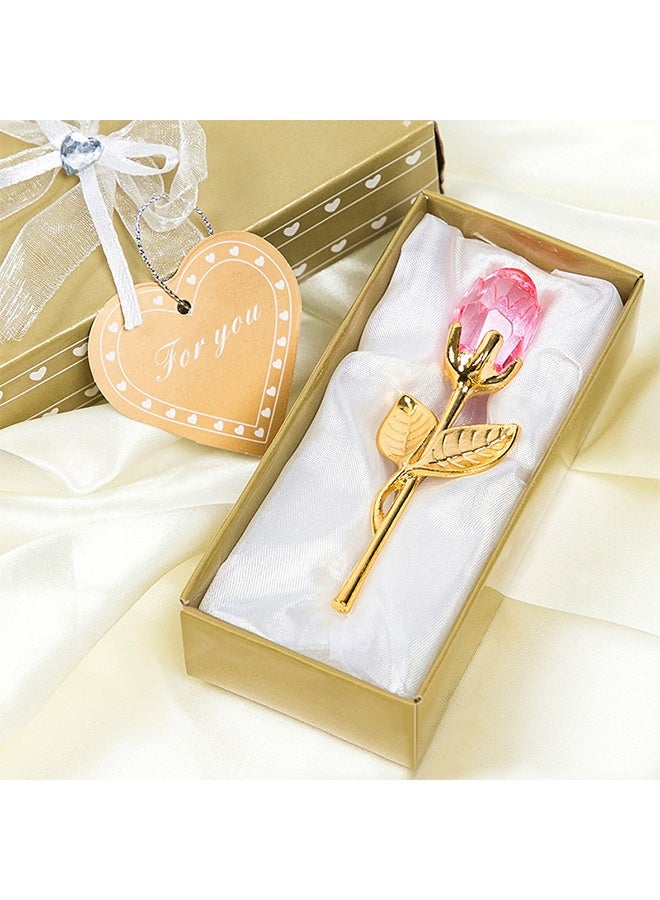 كريستال روز - الحب الأبدي لشريكك، هدية زفاف أو ذكرى سنوية أو عيد ميلاد أو رأس السنة للأم أو الزوجة أو الأخت أو الصديقات أو الجدة (كريستال وردي ذهبي) - Image 1