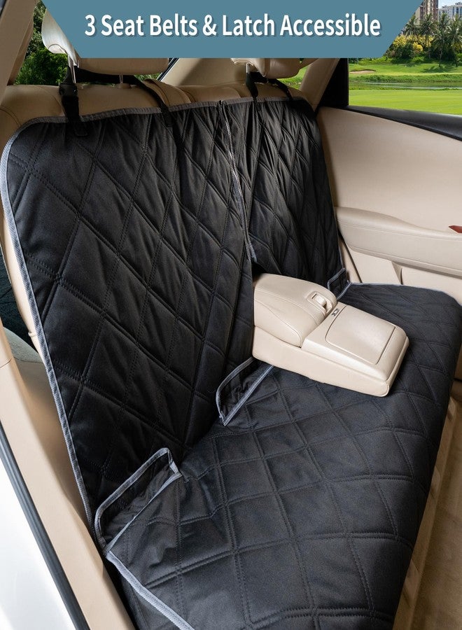 زي كيو غطاء مقعد السيارة ZQ Bench للكلاب، واقي مقعد خلفي مقاوم للماء يبقى في مكانه بأمان للحيوانات الأليفة، غطاء مقعد خلفي للكلاب مناسب للسيارات العادية وسيارات الدفع الرباعي (أسود) - Image 3