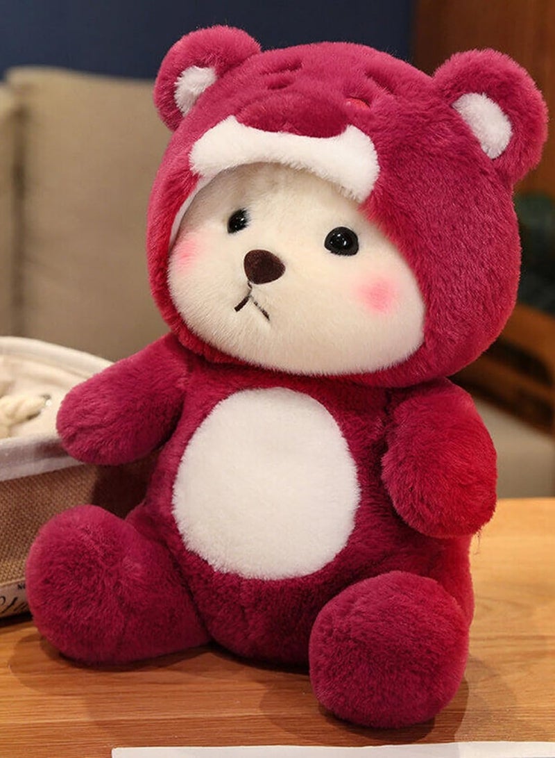 Gerenic Strawberry Bear Stuffed Animals with Removable Hat, Pink Teddy Bear Plush Toy, Stuffed Toy for Bed, Sofa  - Image 5