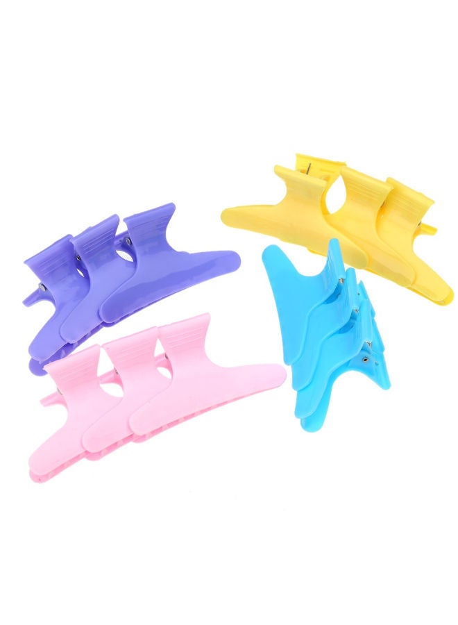 NIBEMINENT 12-Piece Plastic Fashion Butterfly Hair Claw Section Clip Multicolour One Size - Image 2