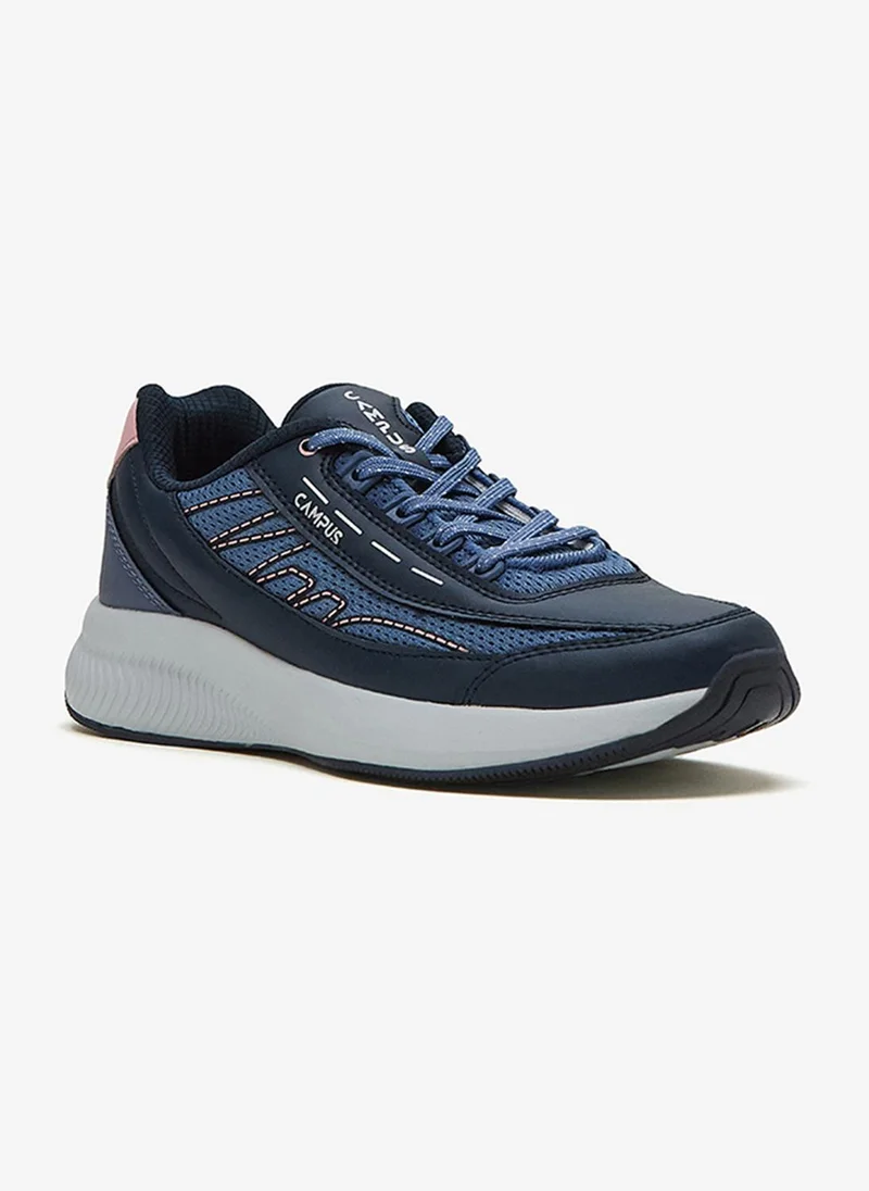 Campus Women Flair Memory Foam Lace-Up Running Shoes-Navy