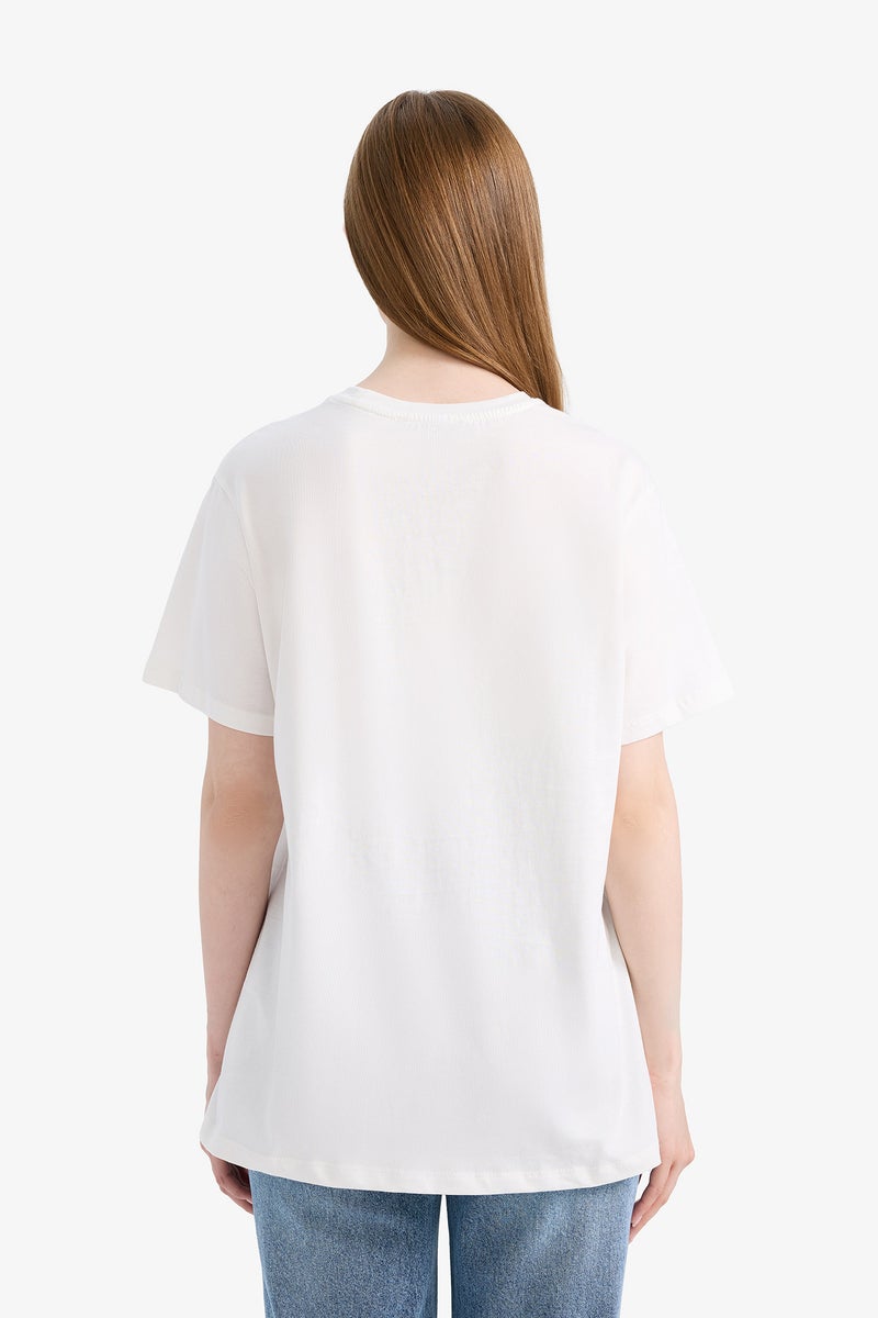 DeFacto Woman Regular Fit Crew Neck Floral Short Sleeve Tunic  - Image 3