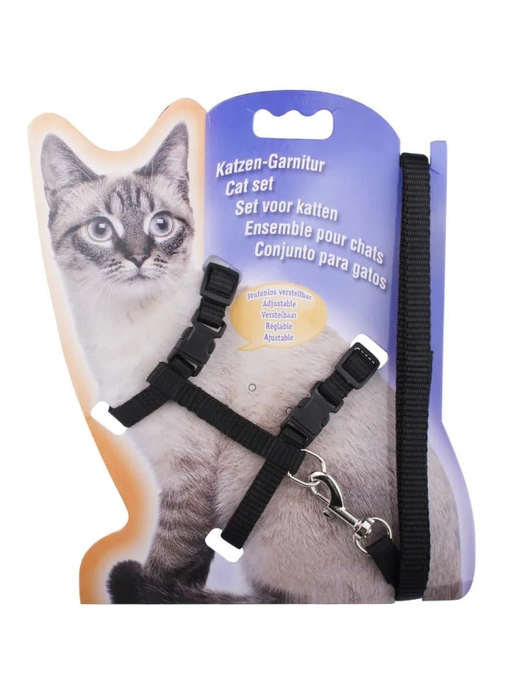 Rubik Nylon Pet Cat Kitten Adjustable Harness Lead Leash Collar Belt Safety Rope - Image 3
