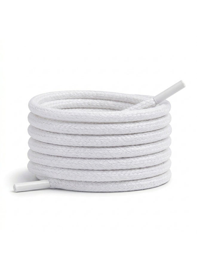 Round waxed cotton shoelaces for men's and women's boots, sneakers, ankle boots, and dress shoes - available in two pairs in various lengths and colors. - Image 1