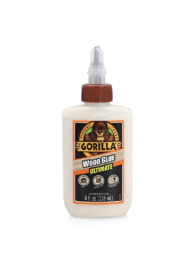 Gorilla Fast-Acting High Performance Ultimate Wood Glue Tan 4 fl oz 104397 - Image 1