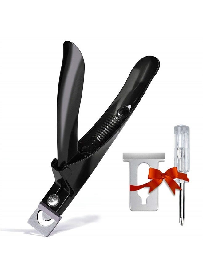 GA&EN Black Premium Adjustable Stainless Steel Artificial Acrylic Fake False Nail Tip Clipper Cutter Trimmer Manicure Pedicure Sharp Blade Clip Tool for Salon Home Nail Art Beauty Design DIY - Image 1