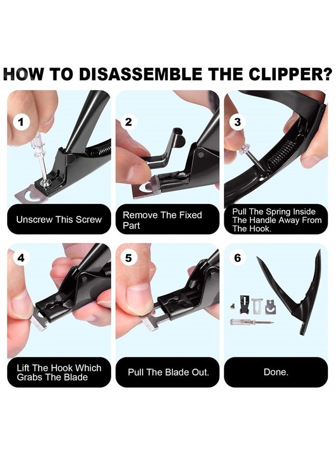 GA&EN Black Premium Adjustable Stainless Steel Artificial Acrylic Fake False Nail Tip Clipper Cutter Trimmer Manicure Pedicure Sharp Blade Clip Tool for Salon Home Nail Art Beauty Design DIY - Image 5