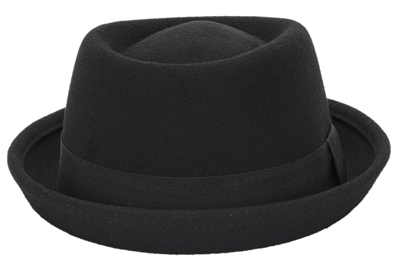 CXQRR Mens-Pork-Pie-Hat Flat-Top-Bowler-Hat Wool-Fedora-Hat for Women - Image 2