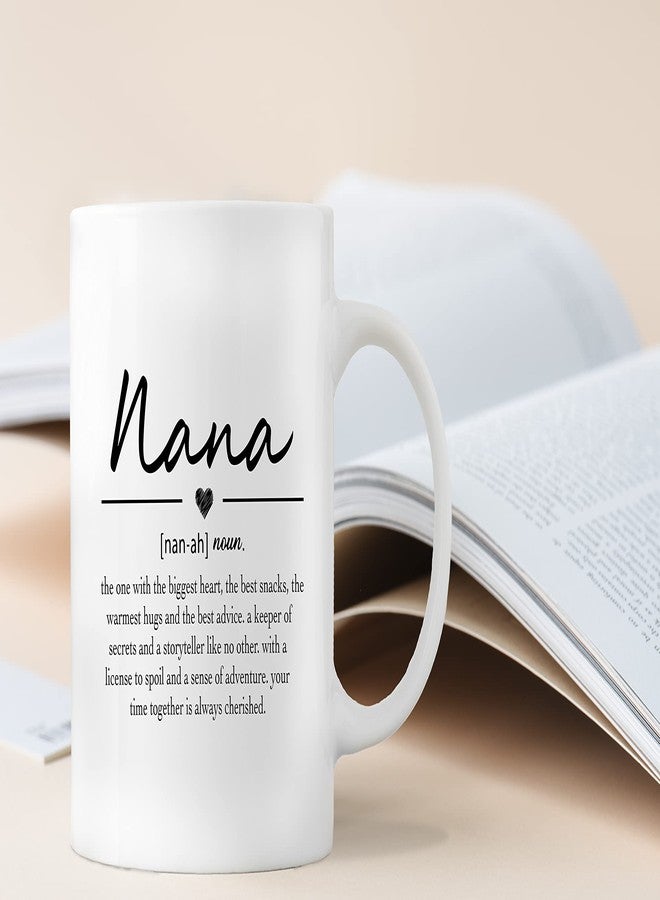 QASHWEY Nana Definition Coffee Mugs, Grandma Mother's Birthday Gifts for Granddaughter, Grandson - Double Side Printed Ceramic Mug Cup 11 Ounce - Image 2