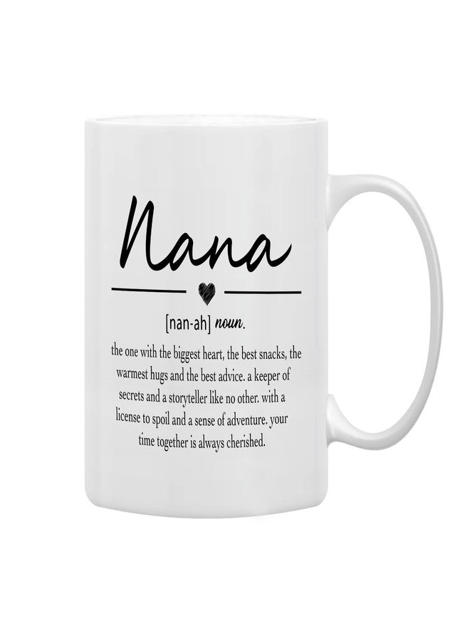QASHWEY Nana Definition Coffee Mugs, Grandma Mother's Birthday Gifts for Granddaughter, Grandson - Double Side Printed Ceramic Mug Cup 11 Ounce - Image 1