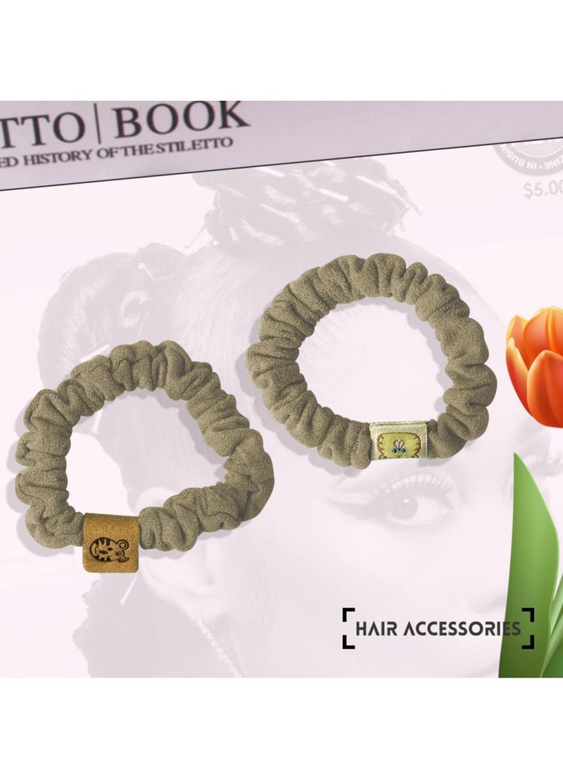 AIWANTO - 2 PCs Elastic Hair Tie Women Girls - Image 1