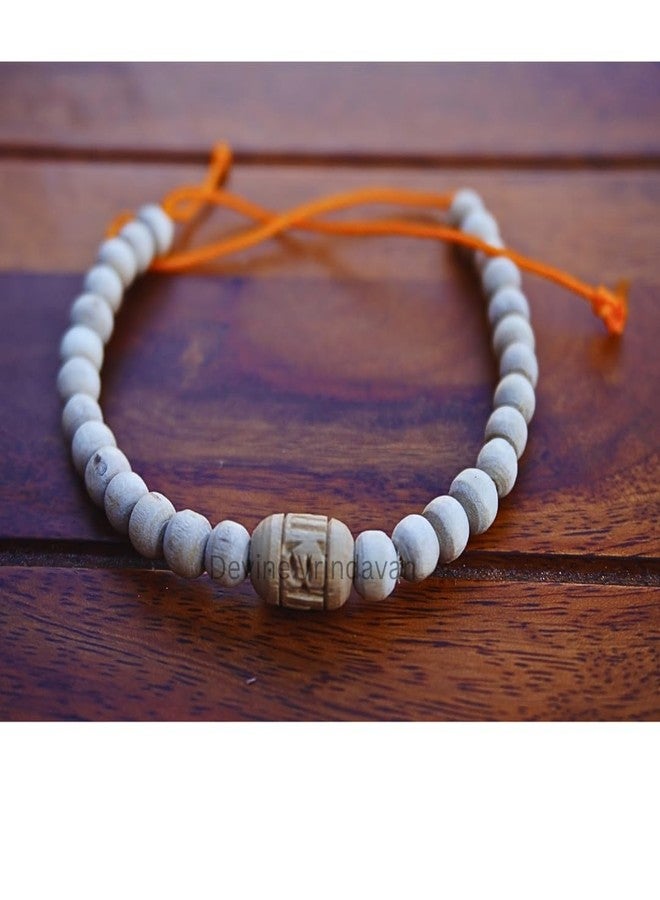 Devine Vrindavan Unisex-Adult Original Tulsi Made With Radha Bead In Between Rakhi With Smooth Carving (1) - Image 3
