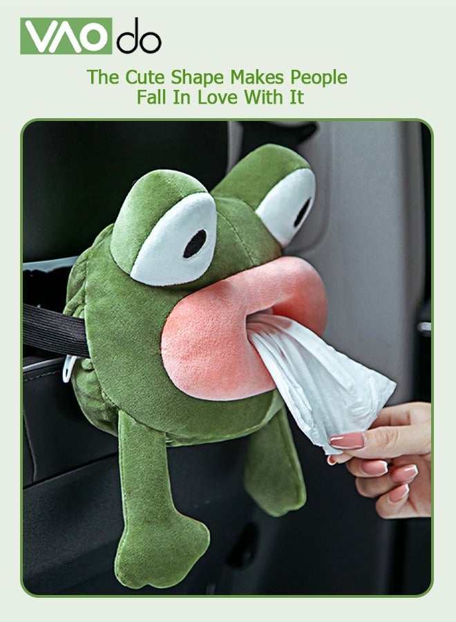 فاو دو الكرتون حامل ورق التواليت السيارات تعليق أفخم السيارات الديكور لطيف الضفدع على شكل ورقة ناعمة مناسبة للسوق مقعد مسند الظهر منشفة ورقية مربع على معظم المناديل الورقية - Image 5