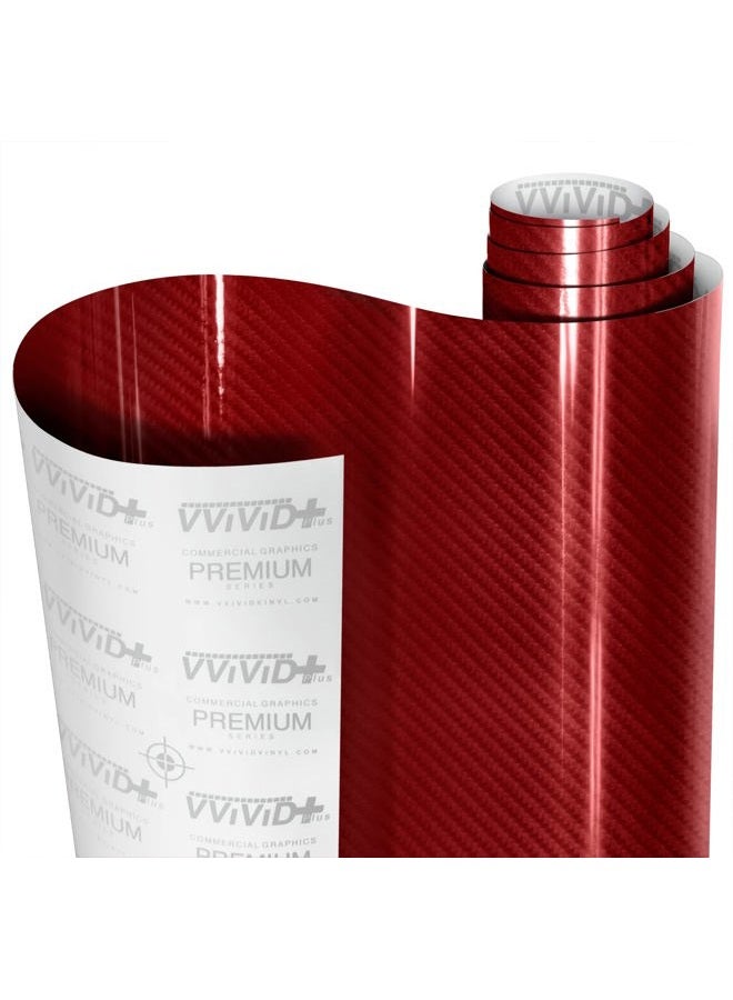 VViViD Epoxy Gloss Carbon Fiber Red Demon Vinyl Wrap Film Roll (1ft x 5ft) Interior Use Only - Image 1
