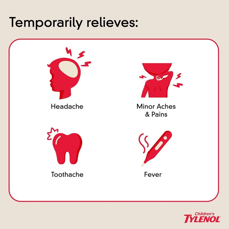 Tylenol Childrens Tylenol Dissolve Packs with 160 mg Acetaminophen Pain Reliever  Fever Reducer Kids Powder Packets for Cold  Flu Symptom Relief Ibuprofen  DyeFree Wild Berry 18 ct - Image 3