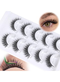 Zegaine Self Adhesive Lashes Cat Eye Lashes Wispy Self Adhesive Eyelashes No Glue Needed D Curl Reusable Fluffy Strip Lashes Without Eyeliner Cat Eye False Eyelashes Natural Look 5 Pairs By Zegaine  - Image 1